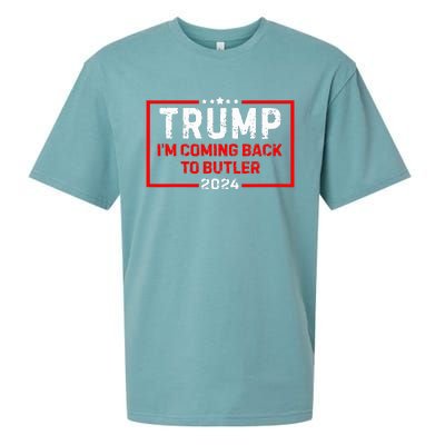 IM Coming Back To Butler Trump Fight 2024 Us Flag Sueded Cloud Jersey T-Shirt