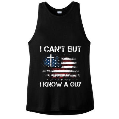 I CanT But I Know A Guy Jesus Cross Christian Believer Ladies PosiCharge Tri-Blend Wicking Tank