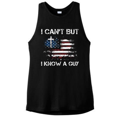 I CanT But I Know A Guy Jesus Cross Christian Believer Ladies PosiCharge Tri-Blend Wicking Tank