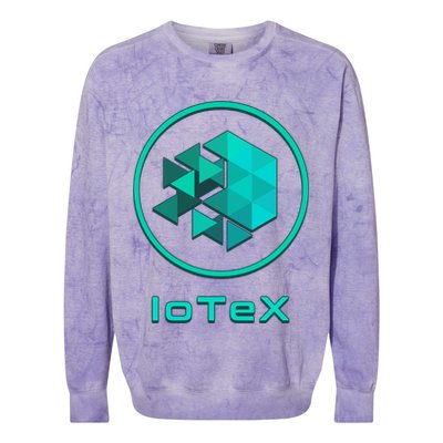 Iotex Crypto Blockchain Hodl Iotx Coin Decentralized Finance Gift Colorblast Crewneck Sweatshirt