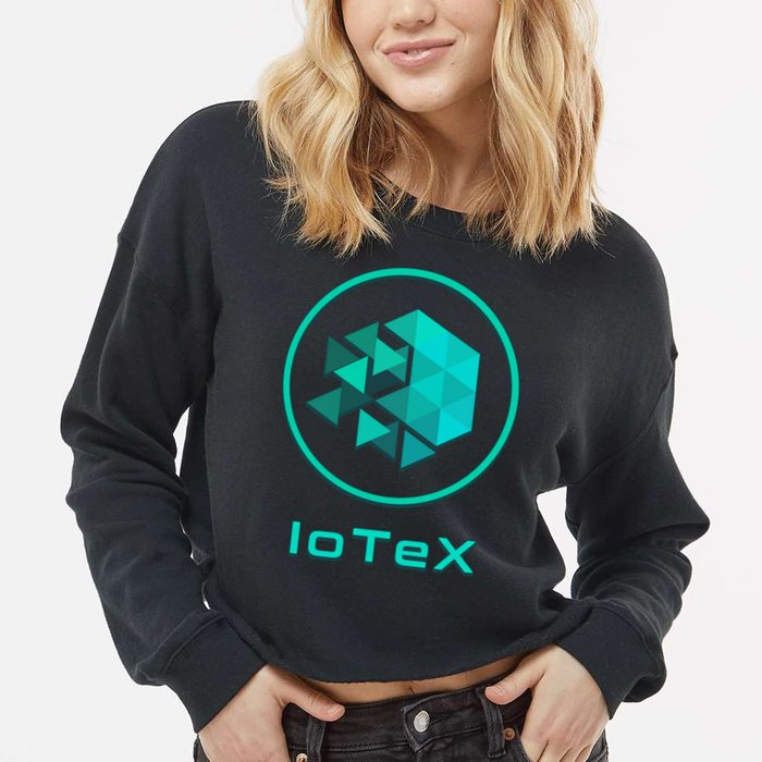 Iotex Crypto Blockchain Hodl Iotx Coin Decentralized Finance Gift Cropped Pullover Crew