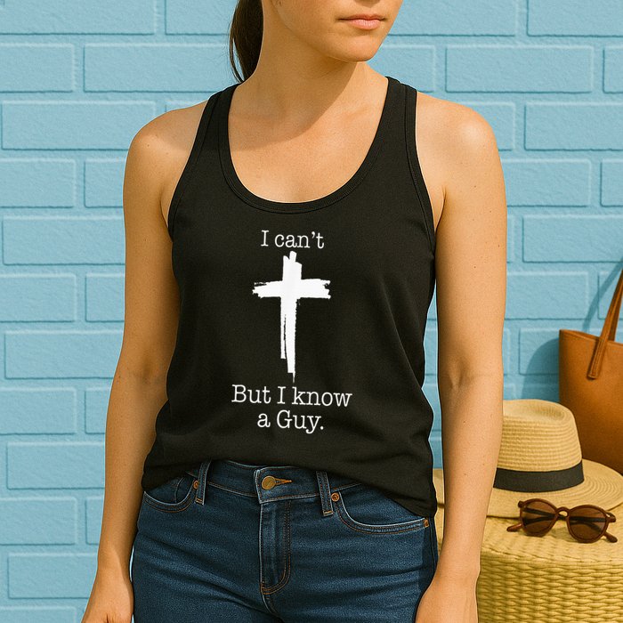 I CanT But I Know A Guy Jesus Cross Funny Christian Womens Tank Top