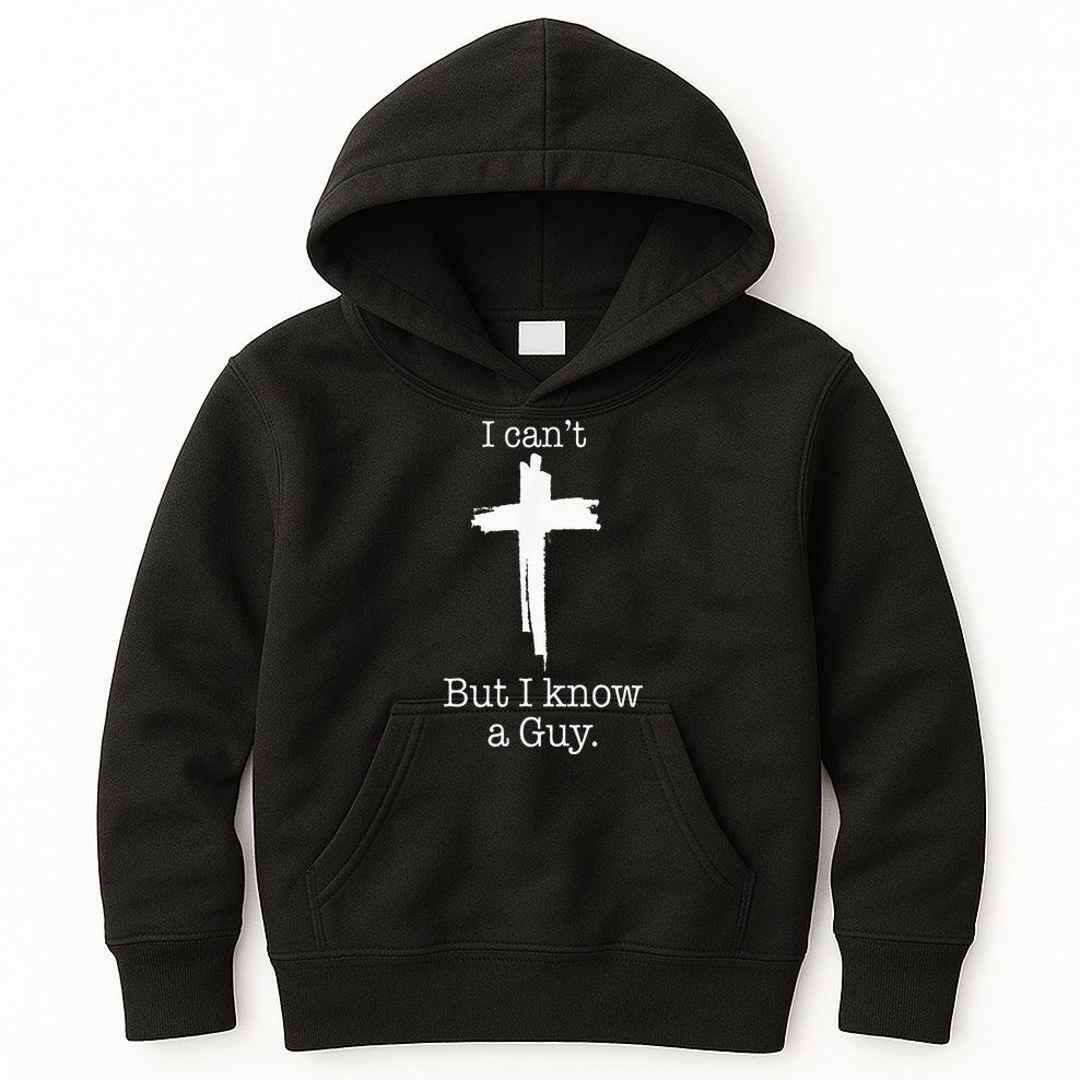 I CanT But I Know A Guy Jesus Cross Funny Christian Kids Hoodie
