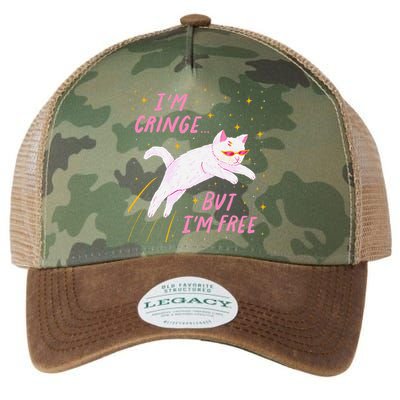 IM Cringe But IM Free Funny Legacy Tie Dye Trucker Hat