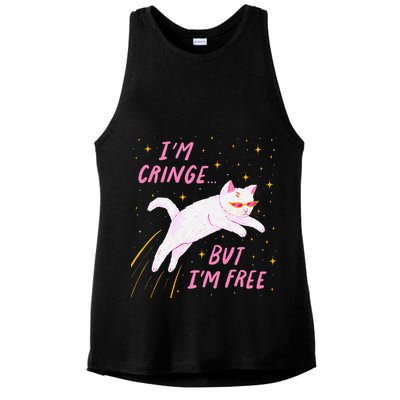 IM Cringe But IM Free Funny Ladies PosiCharge Tri-Blend Wicking Tank