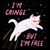 IM Cringe But IM Free Funny Flexfit Unipanel Trucker Cap