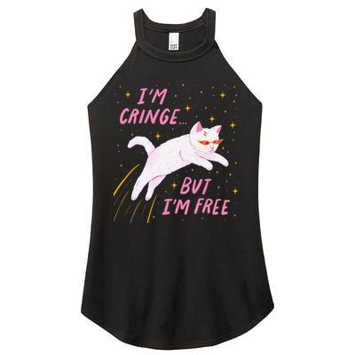 IM Cringe But IM Free Funny Women's Perfect Tri Rocker Tank