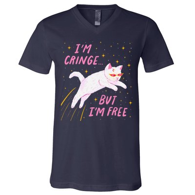 IM Cringe But IM Free Funny V-Neck T-Shirt