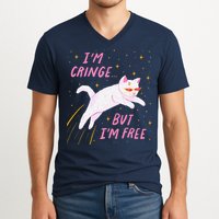 IM Cringe But IM Free Funny V-Neck T-Shirt