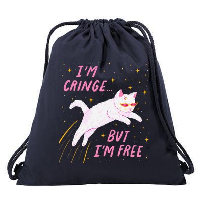 IM Cringe But IM Free Funny Drawstring Bag
