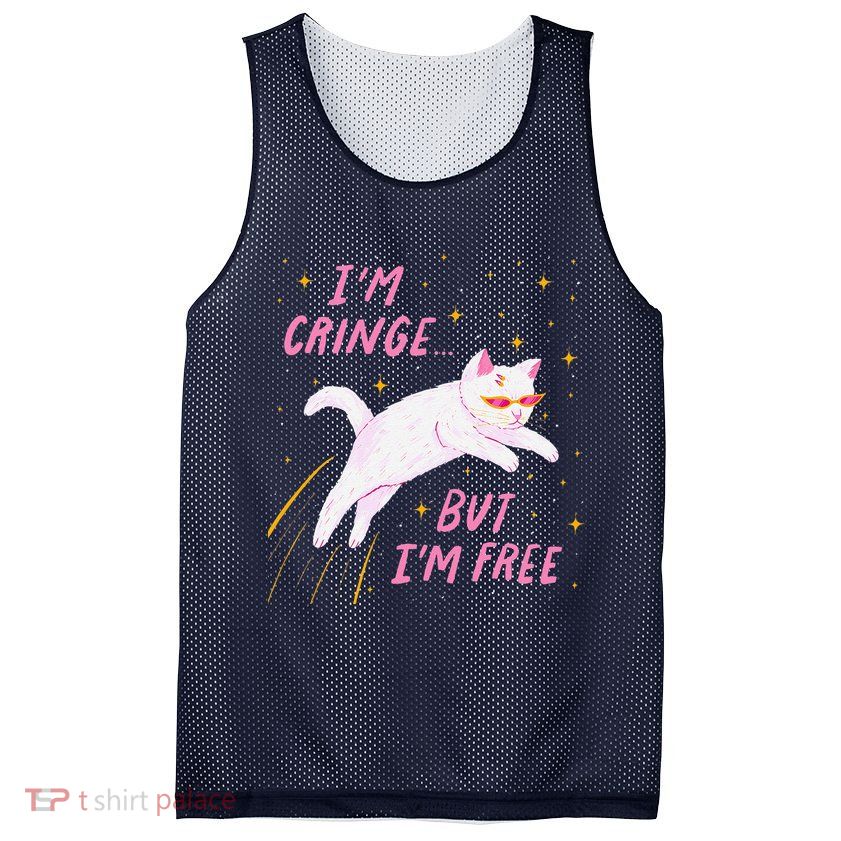IM Cringe But IM Free Funny Mesh Reversible Basketball Jersey Tank