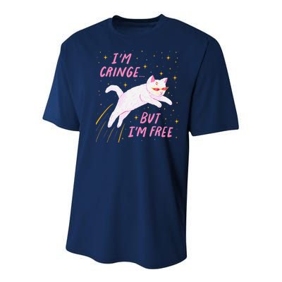 IM Cringe But IM Free Funny Youth Performance Sprint T-Shirt