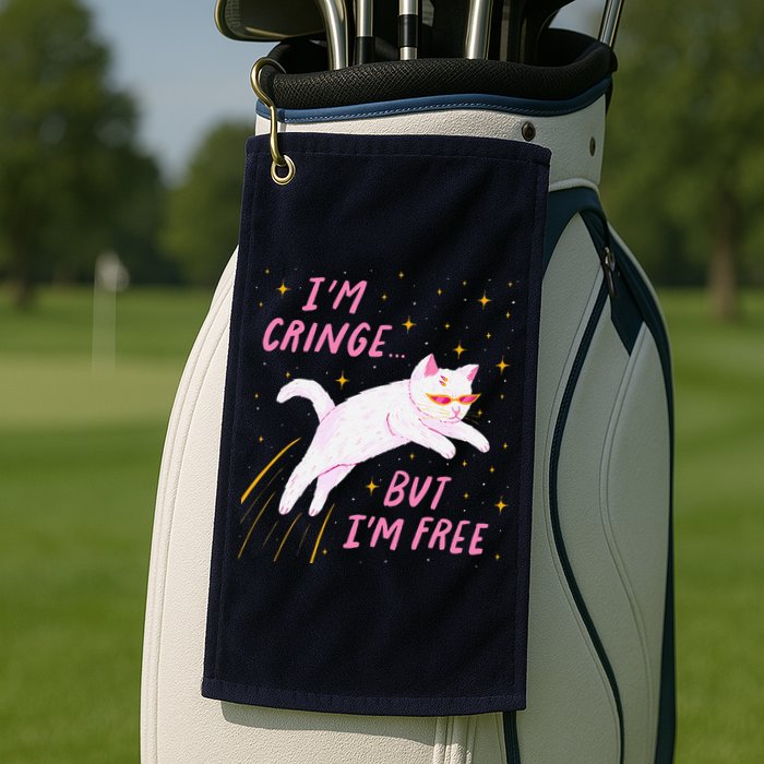 IM Cringe But IM Free Funny Golf Towel