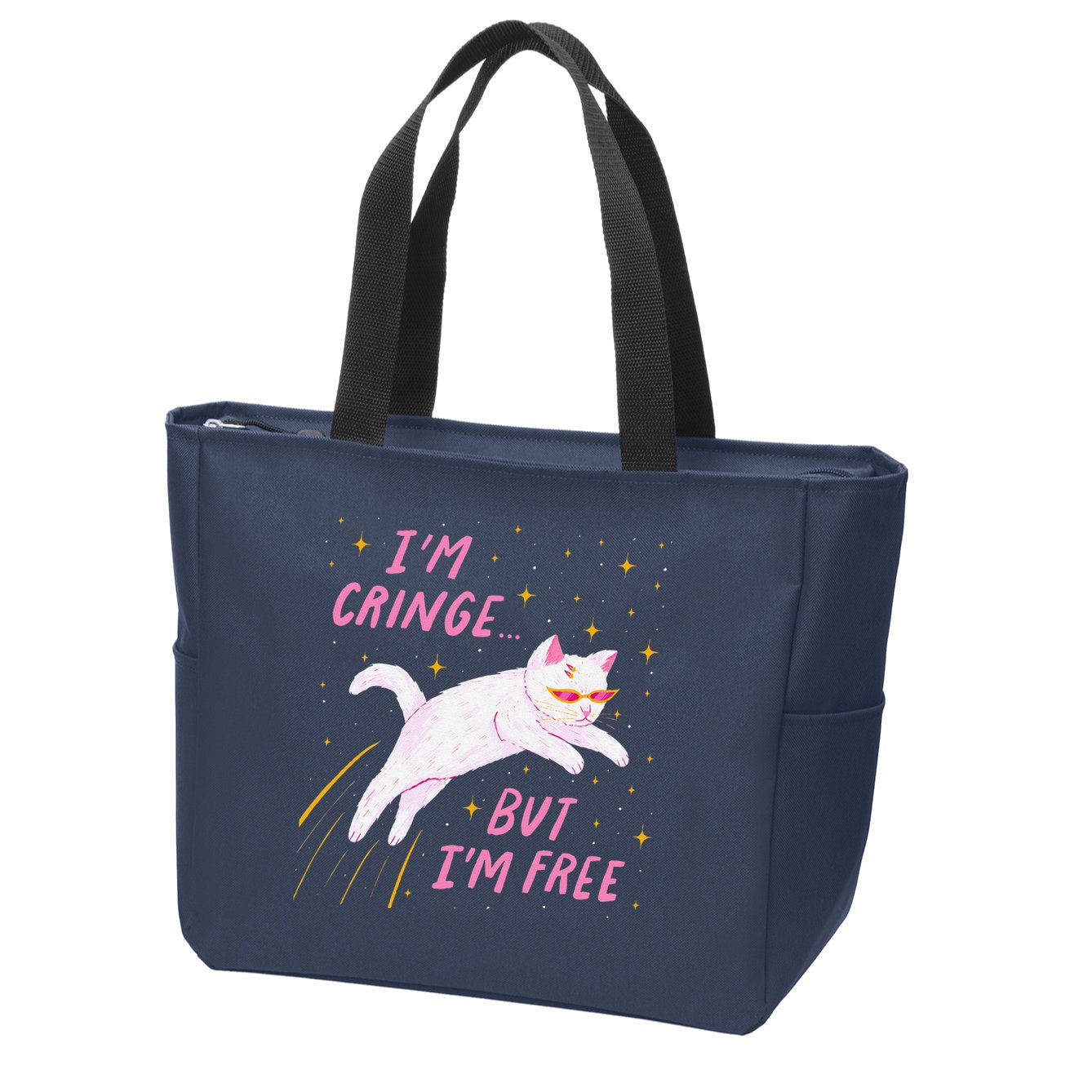 IM Cringe But IM Free Funny Zip Tote Bag
