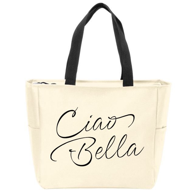 Italian Ciao Bella Zip Tote Bag