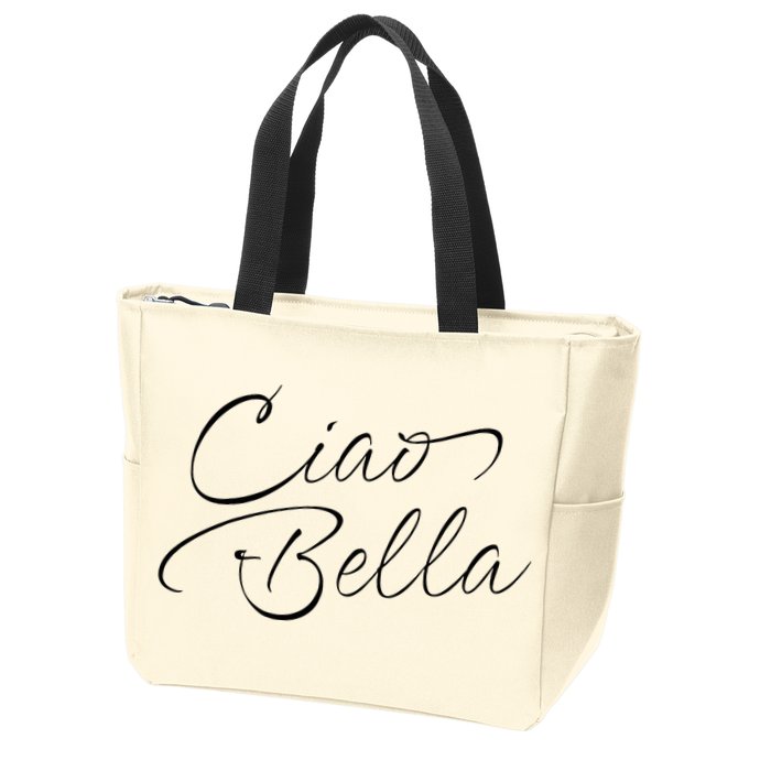 Italian Ciao Bella Zip Tote Bag