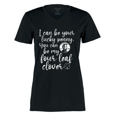 I Can Be Your Lucky Penny You Can Be My Four Leaf Clover Women's Momentum V-Neck T-Shirt