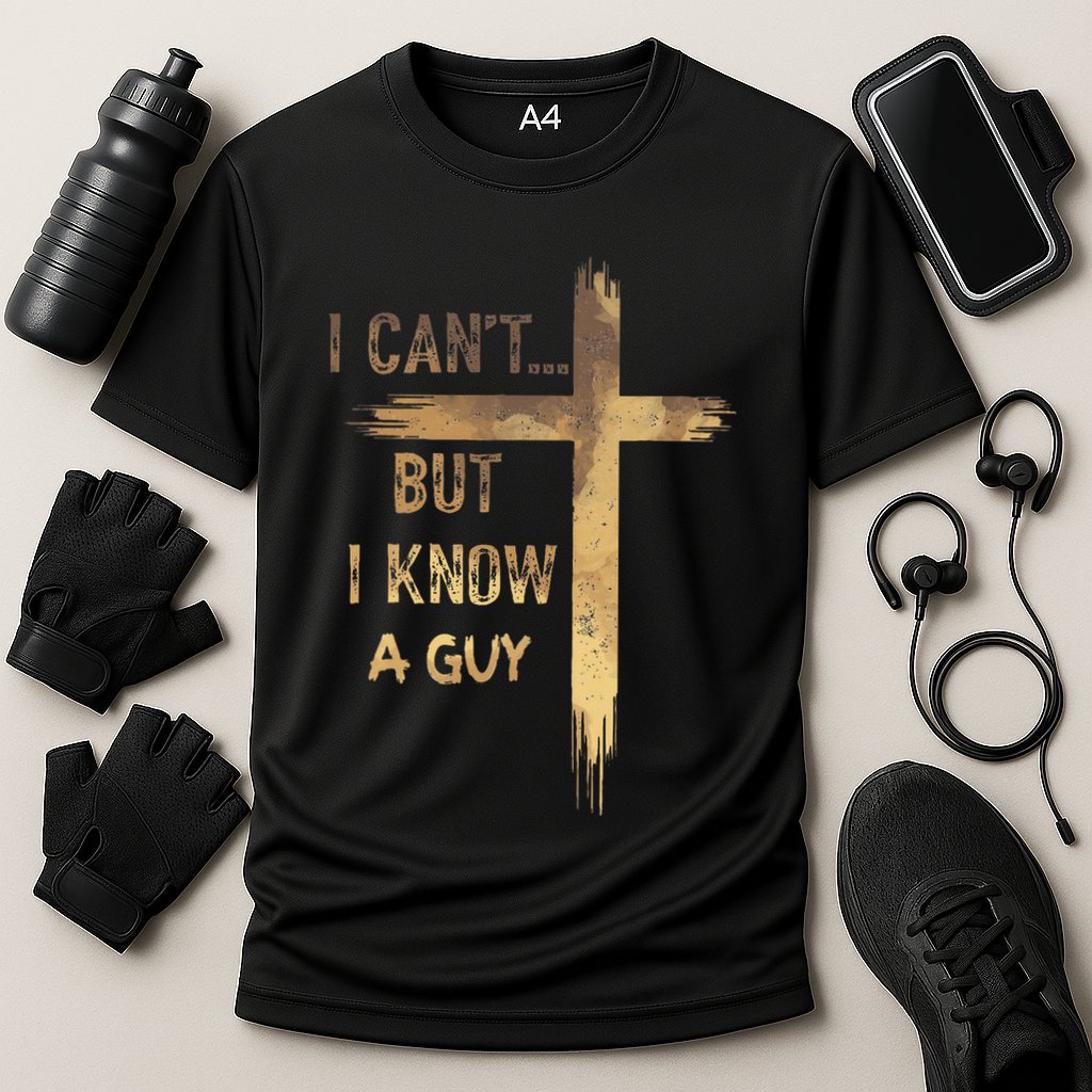 I CanT But I Know A Guy Jesus Cross Funny Christian Performance Shirt