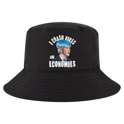 I Crash Bikes And Economies Anti Biden Cool Comfort Performance Bucket Hat