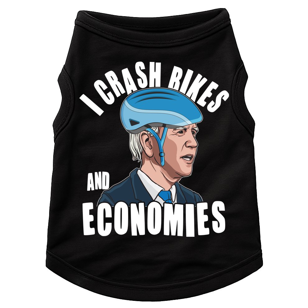 I Crash Bikes And Economies Anti Biden Doggie Tank