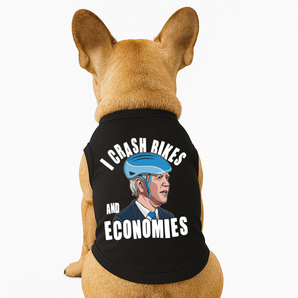 I Crash Bikes And Economies Anti Biden Doggie Tank