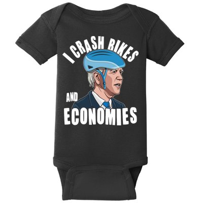 I Crash Bikes And Economies Anti Biden Baby Bodysuit