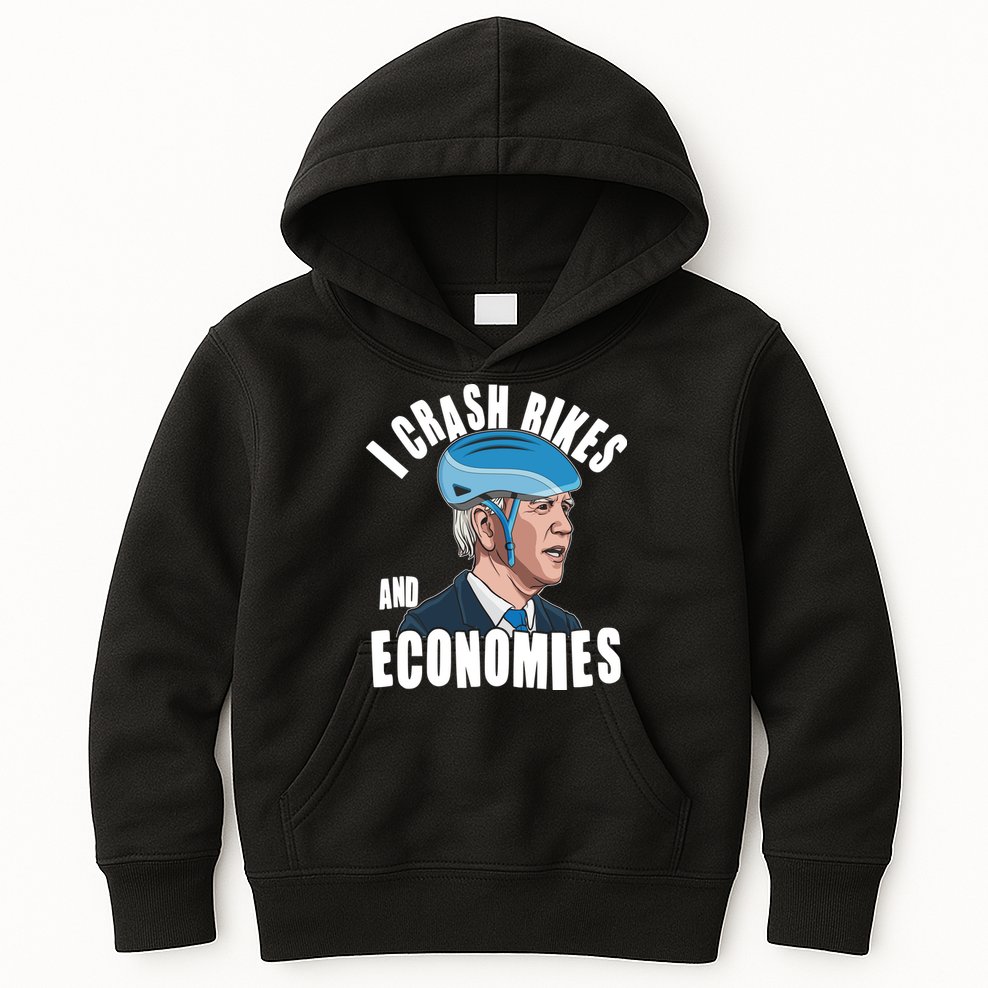 I Crash Bikes And Economies Anti Biden Kids Hoodie