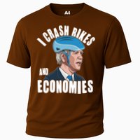 I Crash Bikes And Economies Anti Biden Cooling Performance Crew T-Shirt
