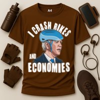 I Crash Bikes And Economies Anti Biden Cooling Performance Crew T-Shirt