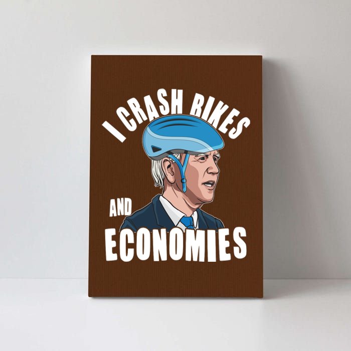 I Crash Bikes And Economies Anti Biden Canvas