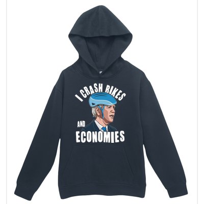 I Crash Bikes And Economies Anti Biden Urban Pullover Hoodie