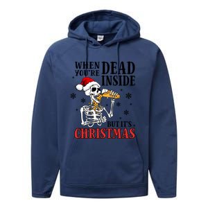 ItS Christmas But IM Dead Inside Gift Performance Fleece Hoodie