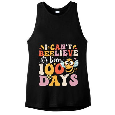 I CanT Believe Its Been 100 Days Funny 100 Days Smarter Bee Ladies PosiCharge Tri-Blend Wicking Tank