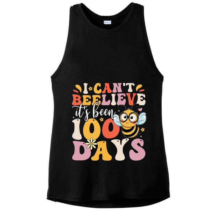 I CanT Believe Its Been 100 Days Funny 100 Days Smarter Bee Ladies PosiCharge Tri-Blend Wicking Tank