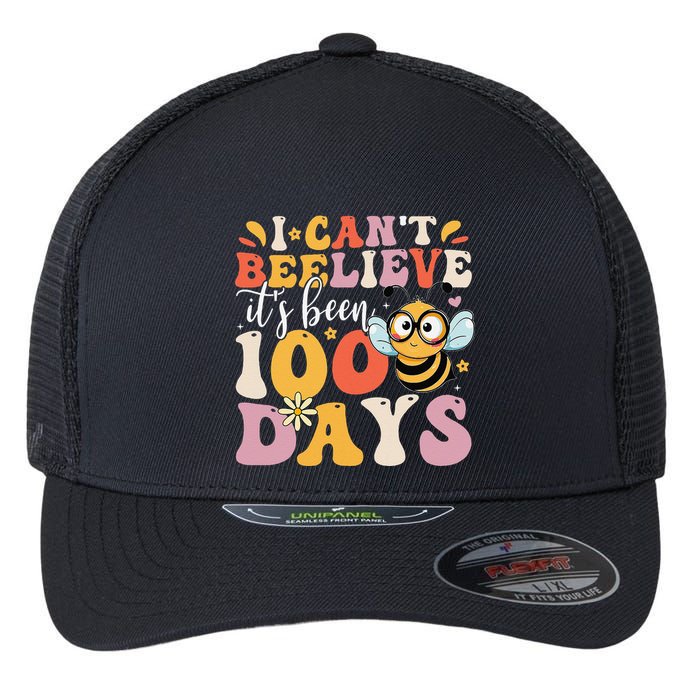 I CanT Believe Its Been 100 Days Funny 100 Days Smarter Bee Flexfit Unipanel Trucker Cap