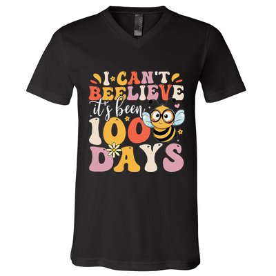 I CanT Believe Its Been 100 Days Funny 100 Days Smarter Bee V-Neck T-Shirt
