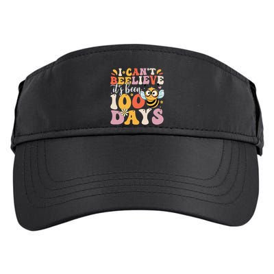 I CanT Believe Its Been 100 Days Funny 100 Days Smarter Bee Adult Drive Performance Visor
