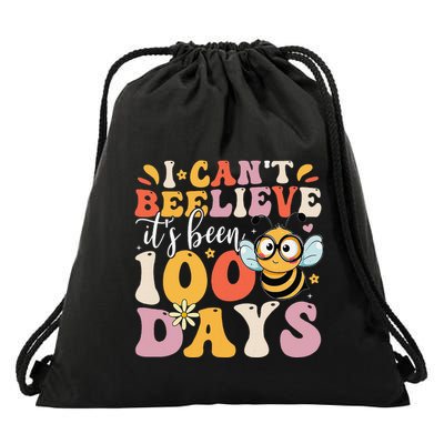 I CanT Believe Its Been 100 Days Funny 100 Days Smarter Bee Drawstring Bag