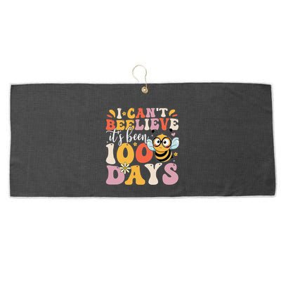 I CanT Believe Its Been 100 Days Funny 100 Days Smarter Bee Large Microfiber Waffle Golf Towel