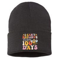 I CanT Believe Its Been 100 Days Funny 100 Days Smarter Bee Sustainable Knit Beanie