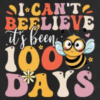 I CanT Believe Its Been 100 Days Funny 100 Days Smarter Bee Golf Towel
