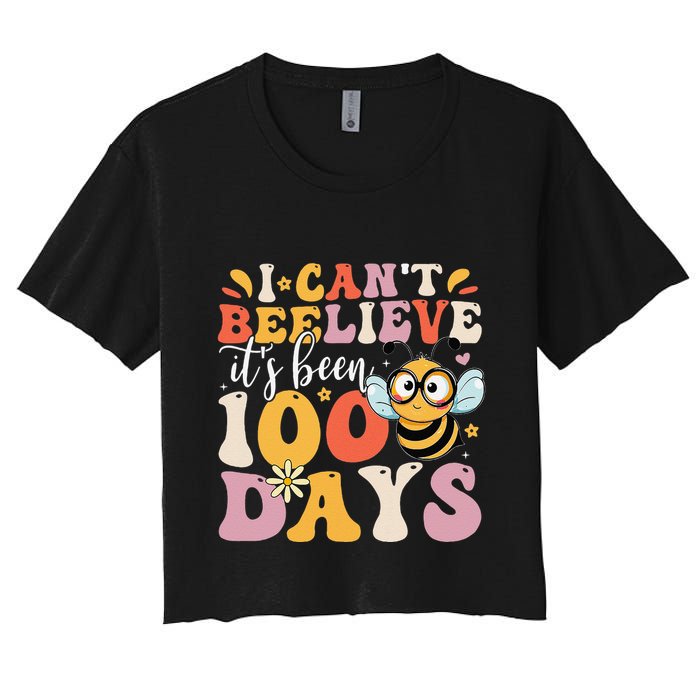 I CanT Believe Its Been 100 Days Funny 100 Days Smarter Bee Crop Top