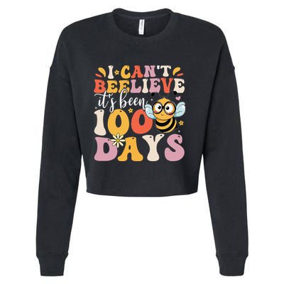 I CanT Believe Its Been 100 Days Funny 100 Days Smarter Bee Cropped Pullover Crew
