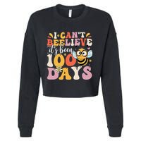 I CanT Believe Its Been 100 Days Funny 100 Days Smarter Bee Cropped Pullover Crew