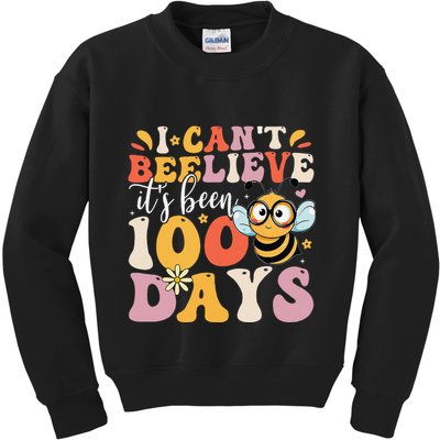 I CanT Believe Its Been 100 Days Funny 100 Days Smarter Bee Kids Sweatshirt