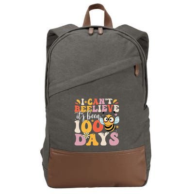 I CanT Believe Its Been 100 Days Funny 100 Days Smarter Bee Cotton Canvas Backpack