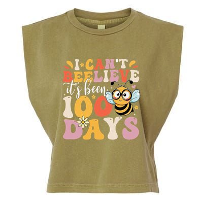 I CanT Believe Its Been 100 Days Funny 100 Days Smarter Bee Garment-Dyed Women's Muscle Tee