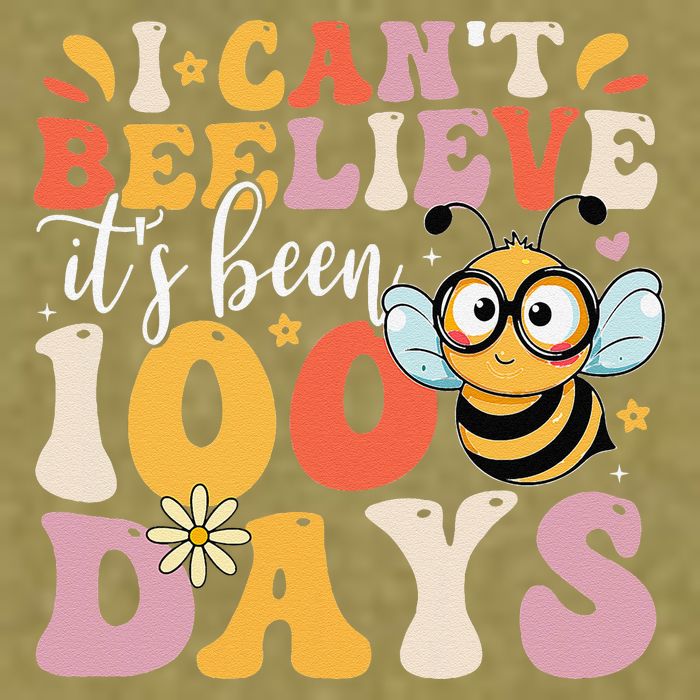 I CanT Believe Its Been 100 Days Funny 100 Days Smarter Bee Garment-Dyed Women's Muscle Tee