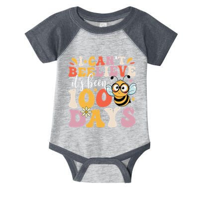I CanT Believe Its Been 100 Days Funny 100 Days Smarter Bee Infant Baby Jersey Bodysuit