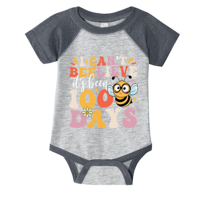 I CanT Believe Its Been 100 Days Funny 100 Days Smarter Bee Infant Baby Jersey Bodysuit